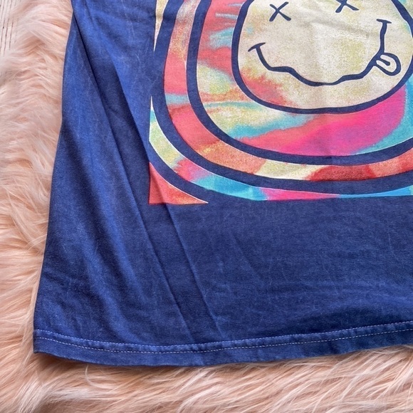 NWOT Nirvana Smiley Swirl Blue Unisex Short Sleeve Tee sz M - Picture 6 of 11